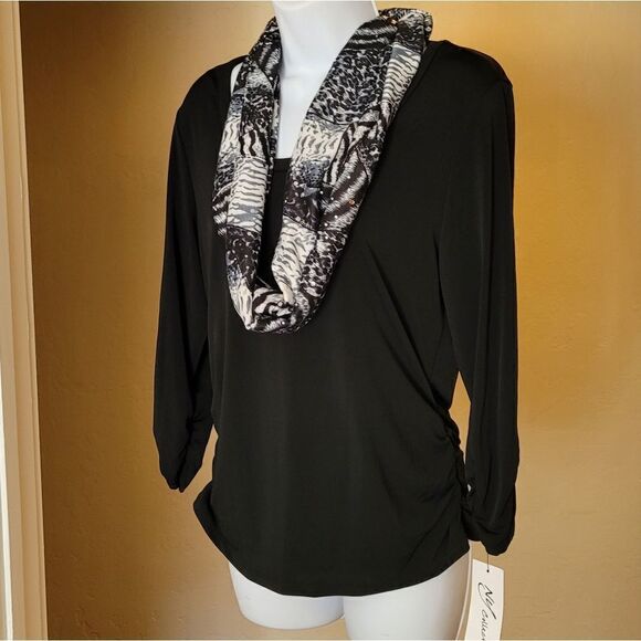NWT NY Collection Two Piece Top & Scarf - Picture 1 of 5